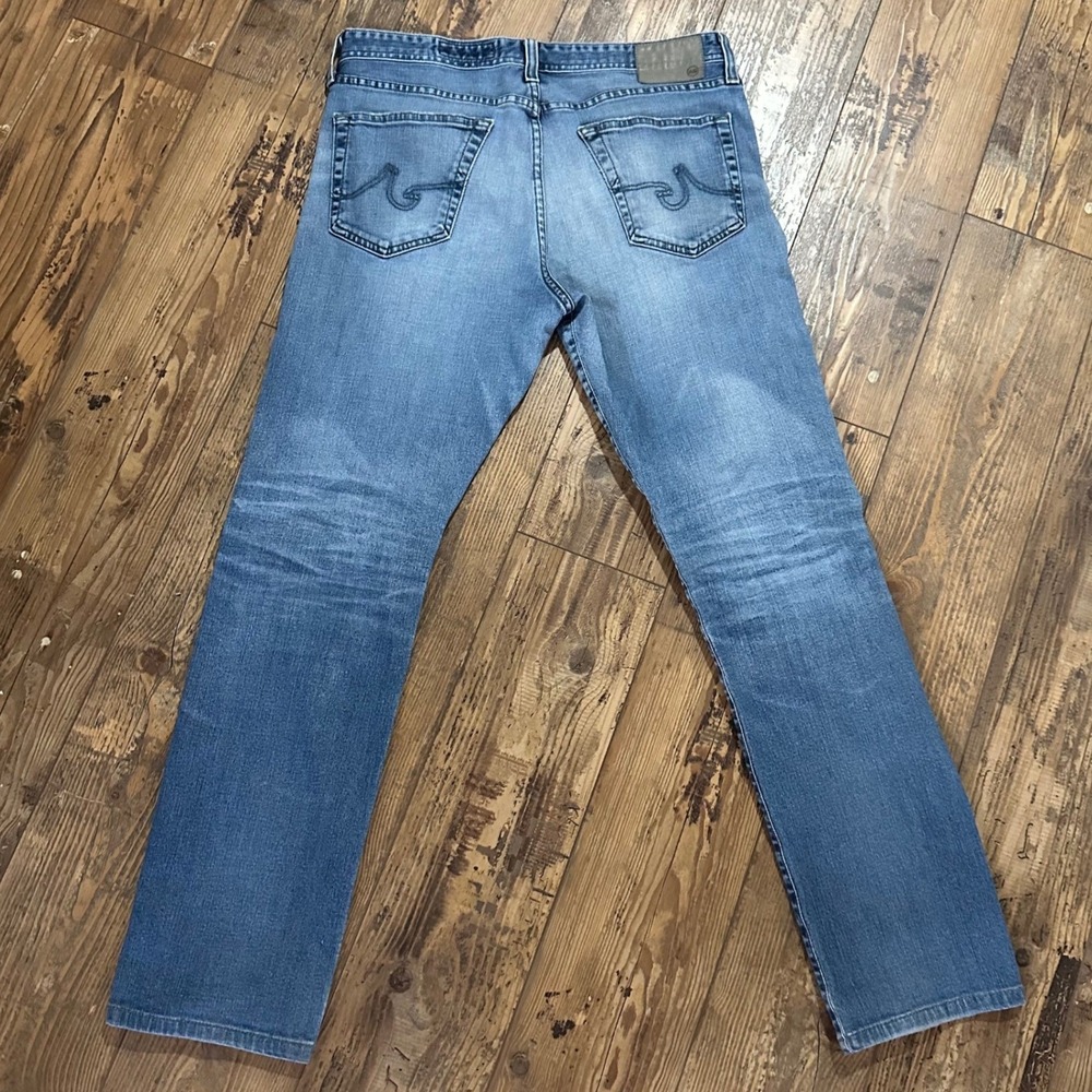 AG Adriano Goldschmied The Graduate Mens 34 Blue Tailored Leg Aged Denim Jeans - Picture 4 of 11